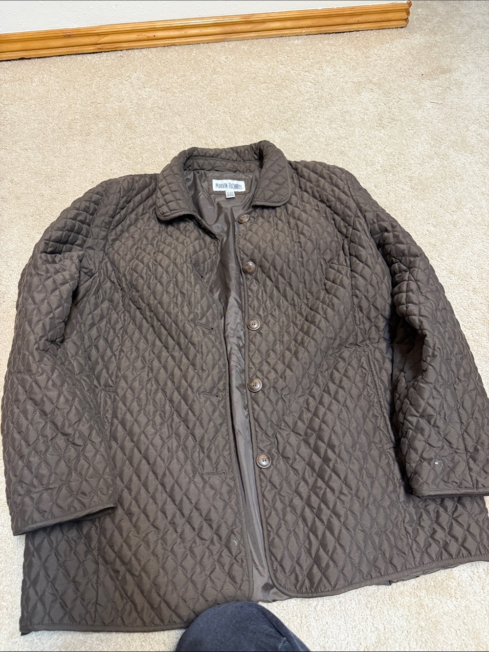 Marvin Richards Quilted Puffer Jacket in Dark Brown